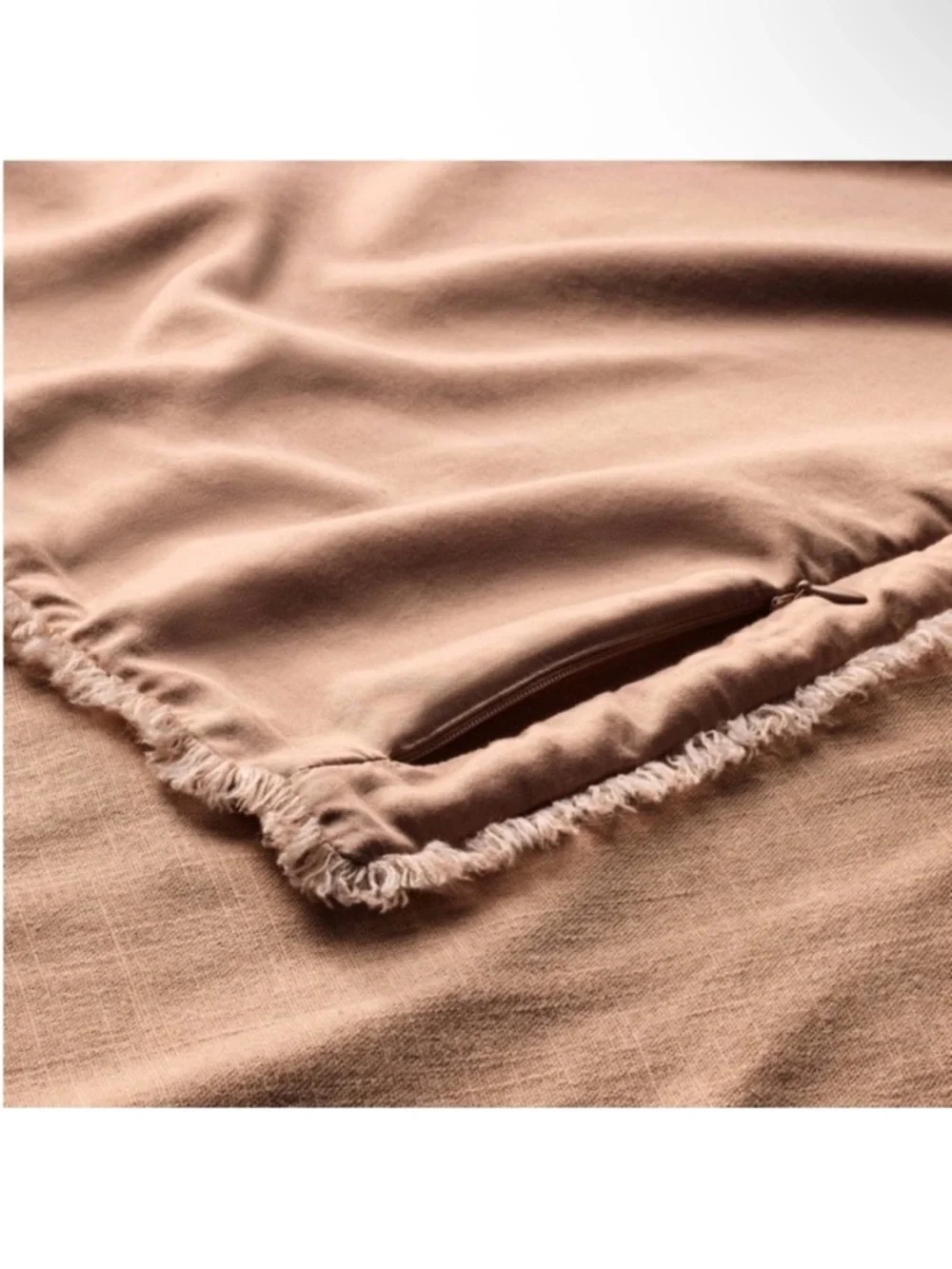 NWT Full/Queen Heavyweight Linen Blend Comforter and Sham Set Light Adobe Clay